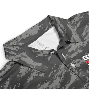 Digital Camo Black and White Custom Polo Shirt