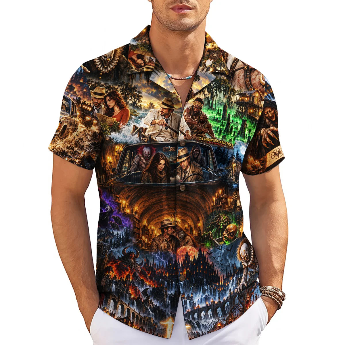 Haunted Bayou Detective Midnight Blue Custom Hawaiian Shirt