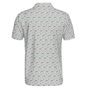 Hand Tools and Workshop Icons White Custom Polo Shirt