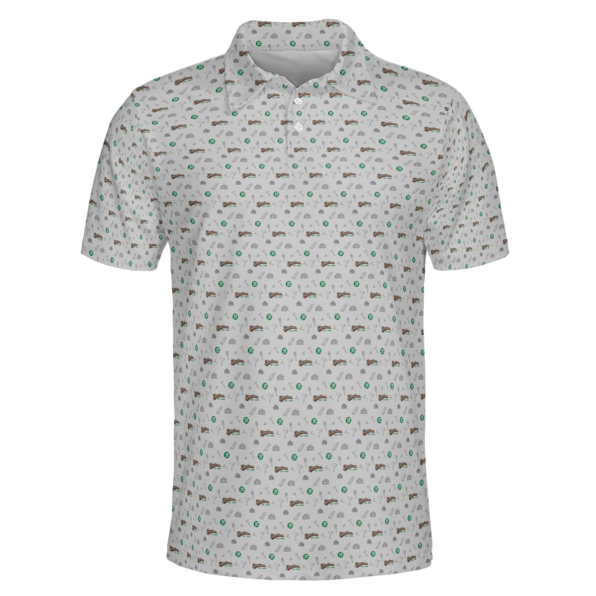 Hand Tools and Workshop Icons White Custom Polo Shirt
