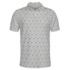 Hand Tools and Workshop Icons White Custom Polo Shirt
