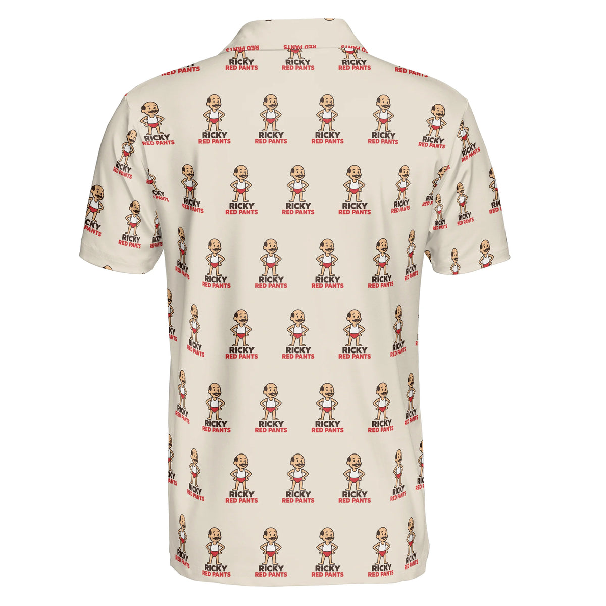 Mustached Mascot Cream Custom Polo Shirt