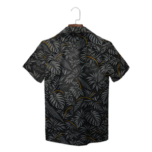 Monstera and Fern Black Custom Hawaiian Shirt