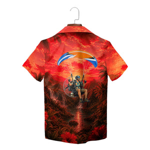 Powered Paraglider Sunset Beach Custom Hawaiian Shirt
