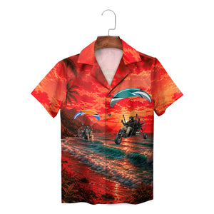 Powered Paraglider Sunset Beach Custom Hawaiian Shirt
