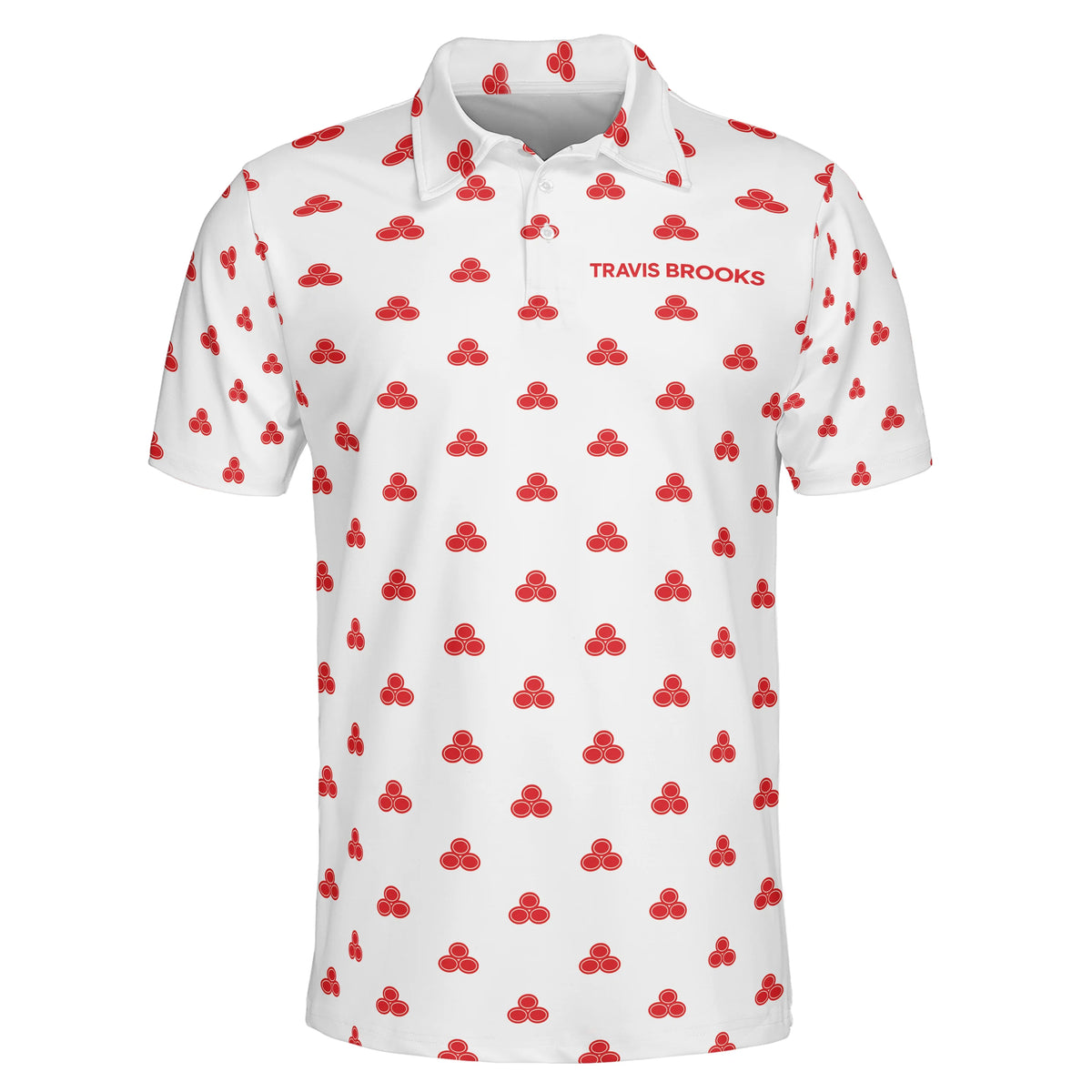 Triple Oval Emblem Red Custom Polo Shirt