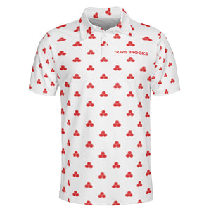 Triple Oval Emblem Red Custom Polo Shirt