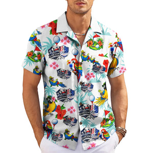 Parrot and Golf Tee White Custom Hawaiian Shirt