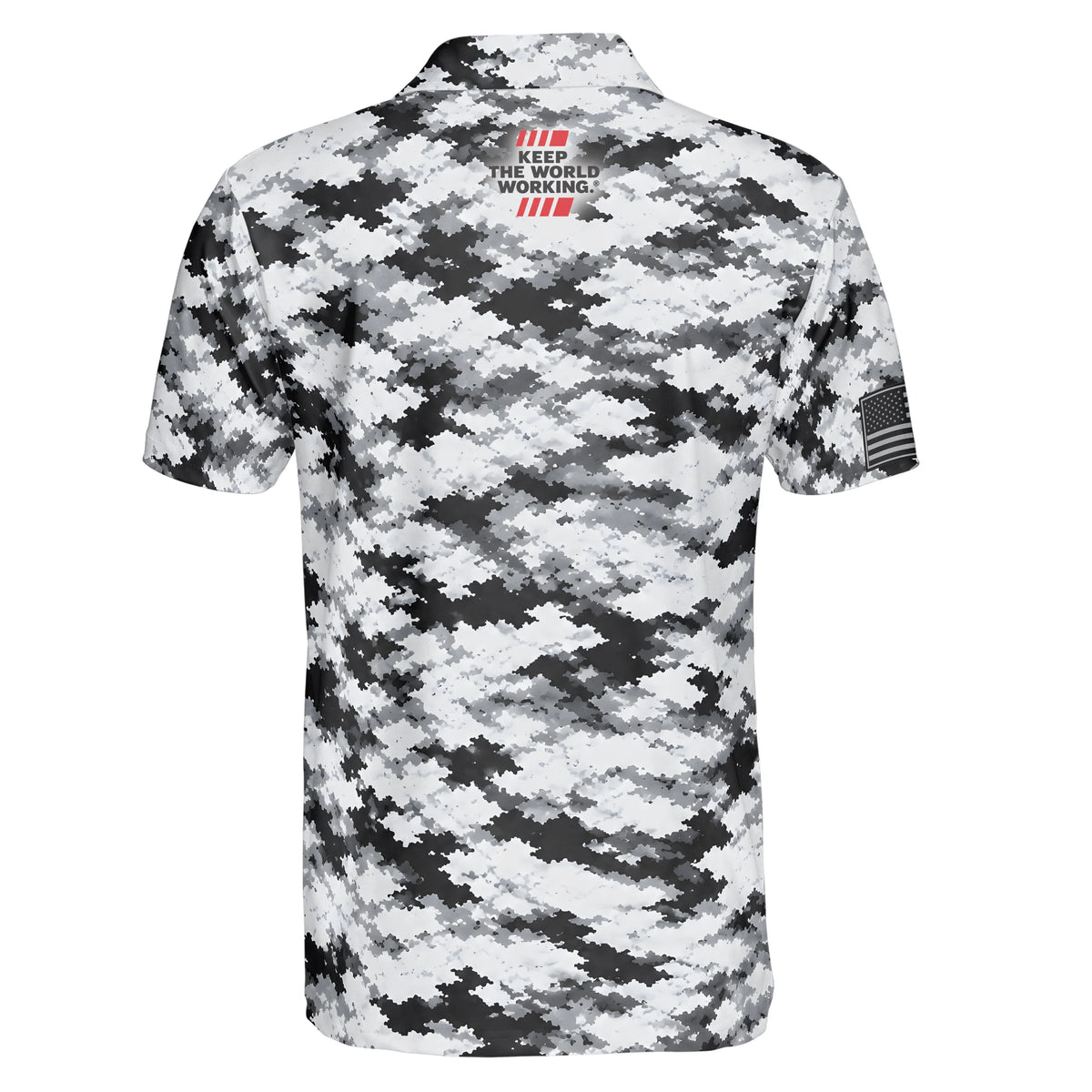 Digital Camo Black and White Custom Polo Shirt
