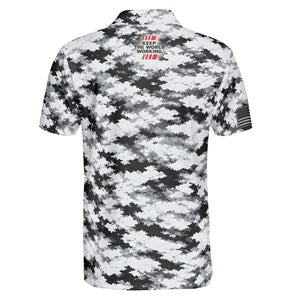 Digital Camo Black and White Custom Polo Shirt