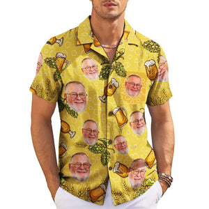 Yellow brewing themed shirt showing custom man's face variant 3