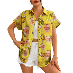Yellow brewing themed shirt showing custom man's face variant 4