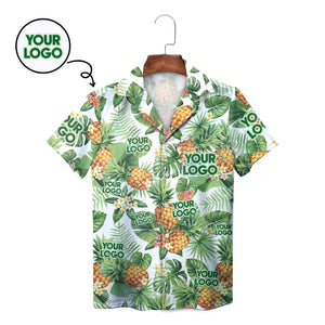 Custom face photo pineapple palm leaf Hawaiian shirt on hanger variant 2