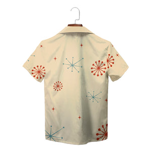 Cream retro Christmas Hawaiian shirt with custom face cutouts variant 2