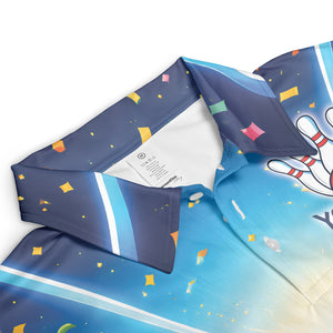 Dabbing horse cartoon knocking angry bowling pins polo variant 3
