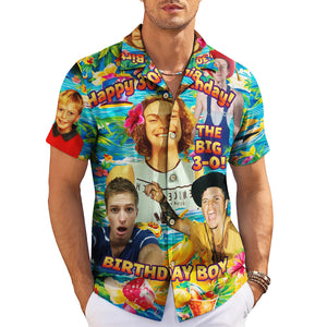 Colorful custom photo birthday Hawaiian shirt tropical print variant 3