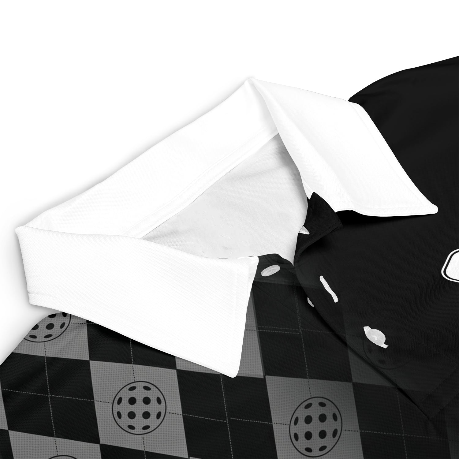 Black gray argyle pickleball polo white sleeves custom name variant 3