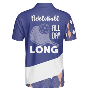 Periwinkle peach argyle pickleball polo shirt mockup variant 2