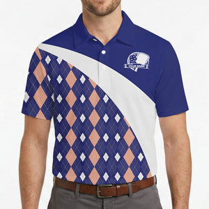 Periwinkle peach argyle pickleball polo shirt mockup variant 4
