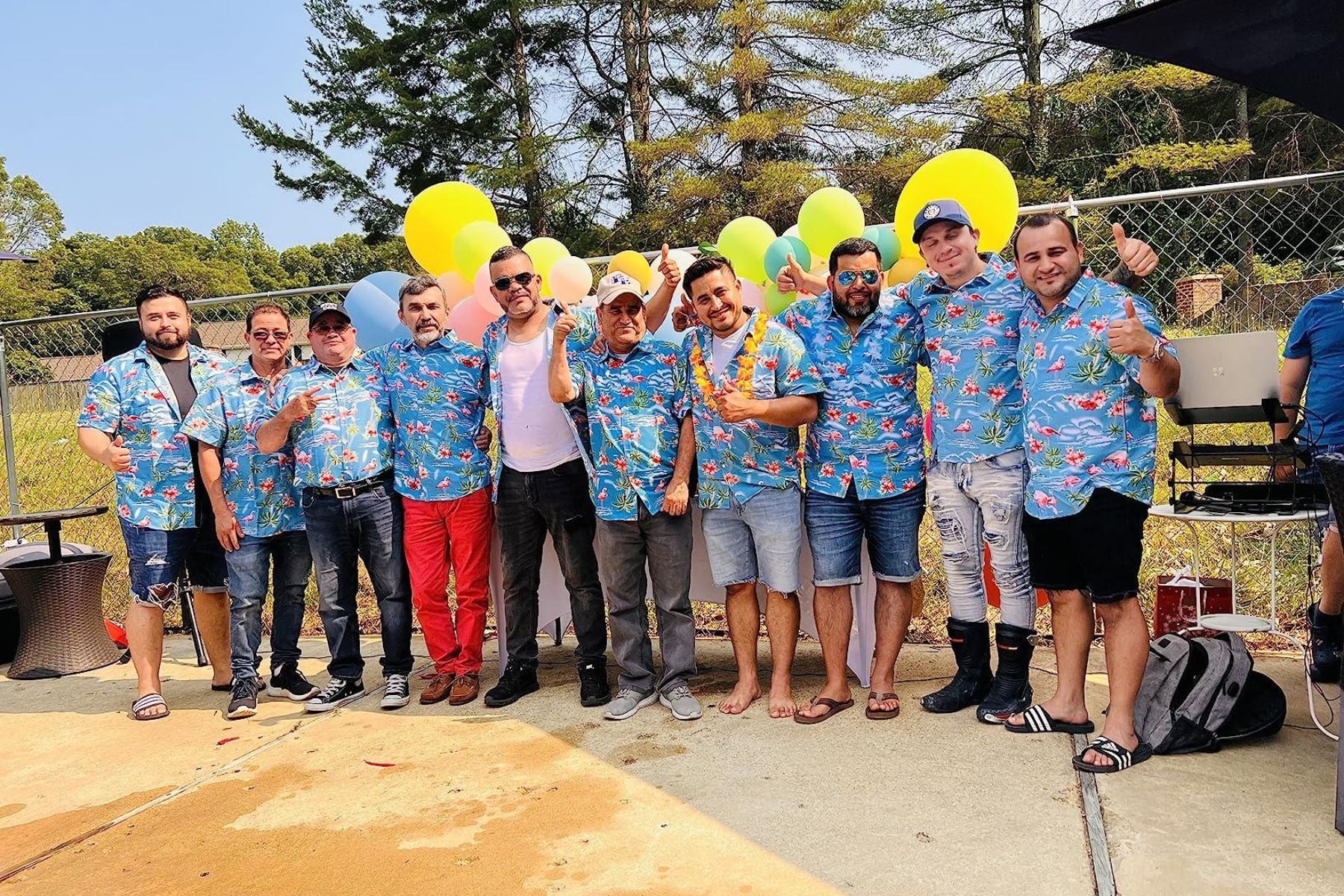 Matching Hawaiian shirts for family reunion