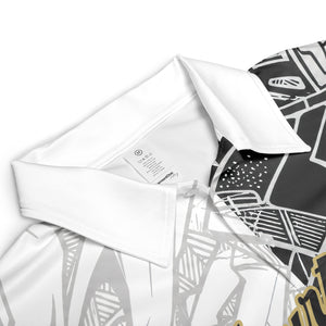 Two tone torn claw polo tee with gold script lettering variant 3