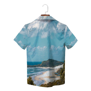Fraser Island beach scene Hawaiian shirt with custom pocket text variant 2