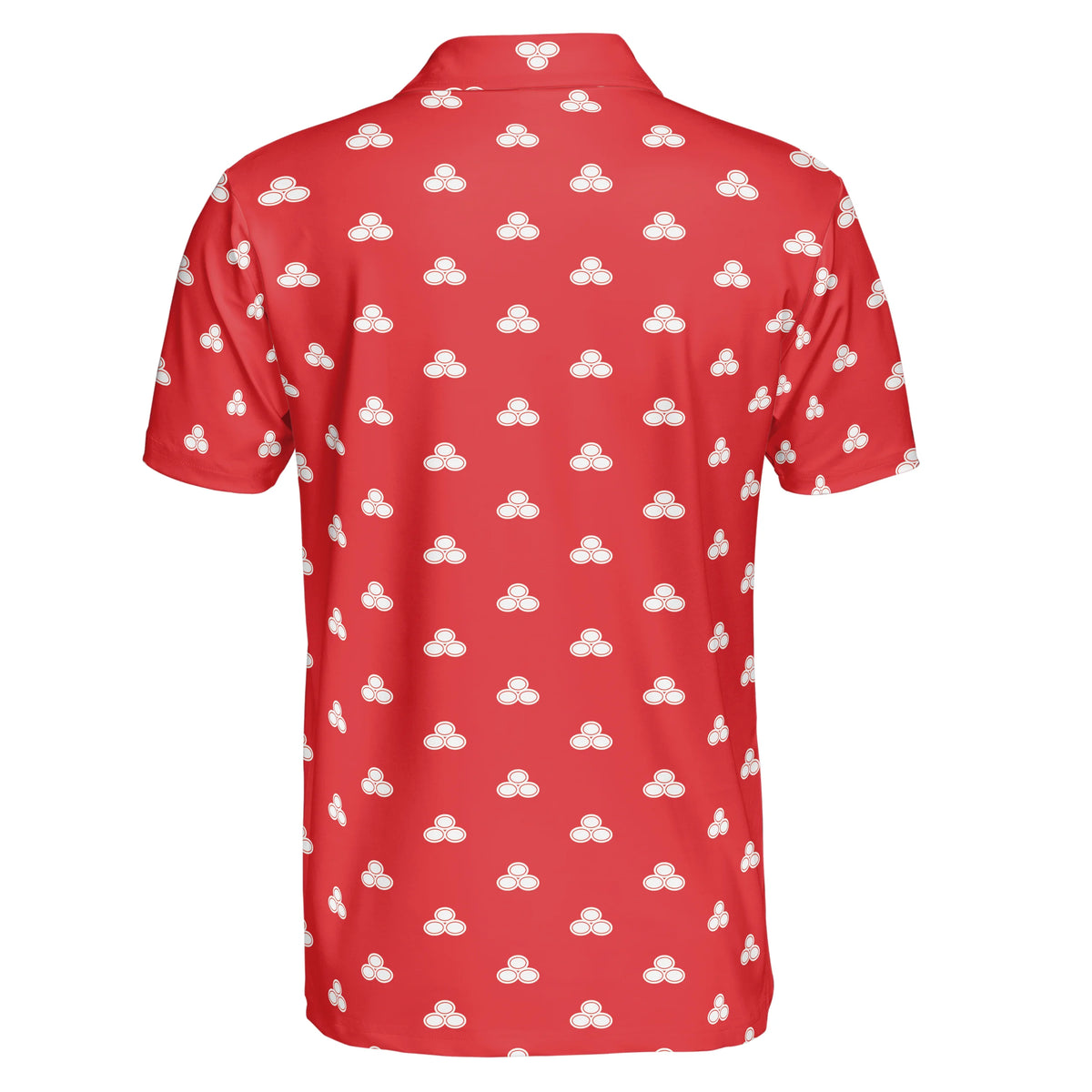 Triple Oval Emblem Red Custom Polo Shirt