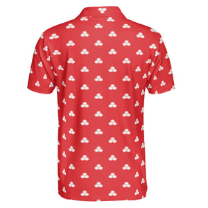 Triple Oval Emblem Red Custom Polo Shirt