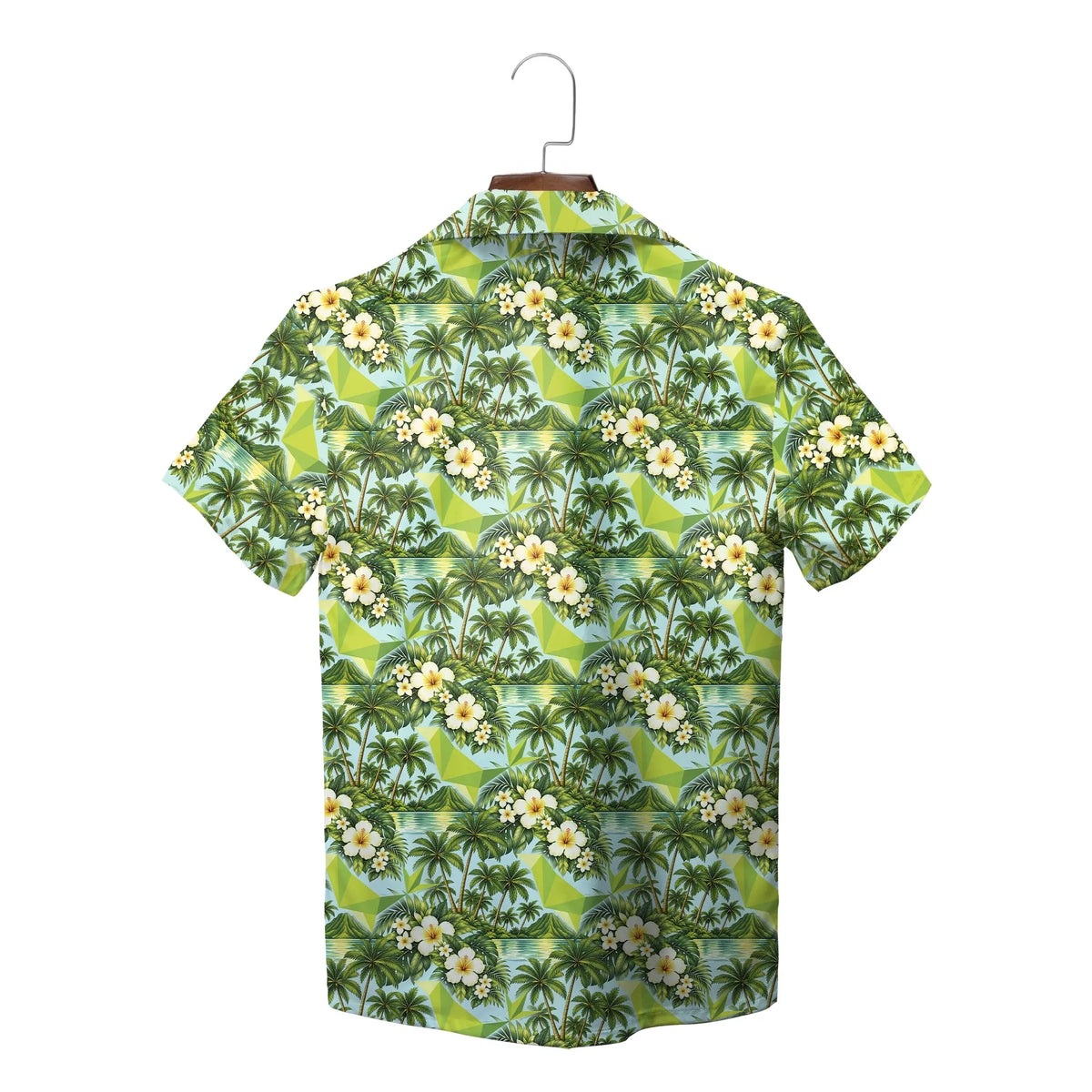 Palm Tree and Hibiscus Pale Aqua Custom Hawaiian Shirt