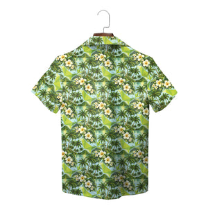 Palm Tree and Hibiscus Pale Aqua Custom Hawaiian Shirt