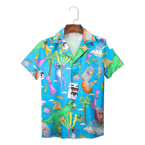 Fantasy Dragon Chess Dice Playing Card Hawaiian Shirt