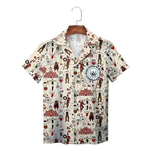 FCYPAA 43 Vintage Circus Performers Clown Skull Hawaiian Shirt