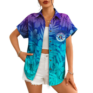 Hibiscus and Fern Purple to Aqua Custom Hawaiian Shirt
