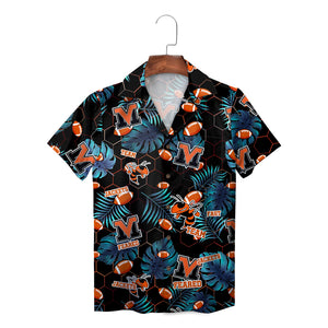 Black orange hornet mascot footballs leafy button shirt on hanger variant 3