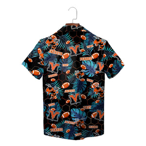 Black orange hornet mascot footballs leafy button shirt on hanger variant 5