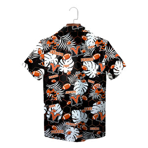 Black orange hornet mascot footballs leafy button shirt on hanger variant 6