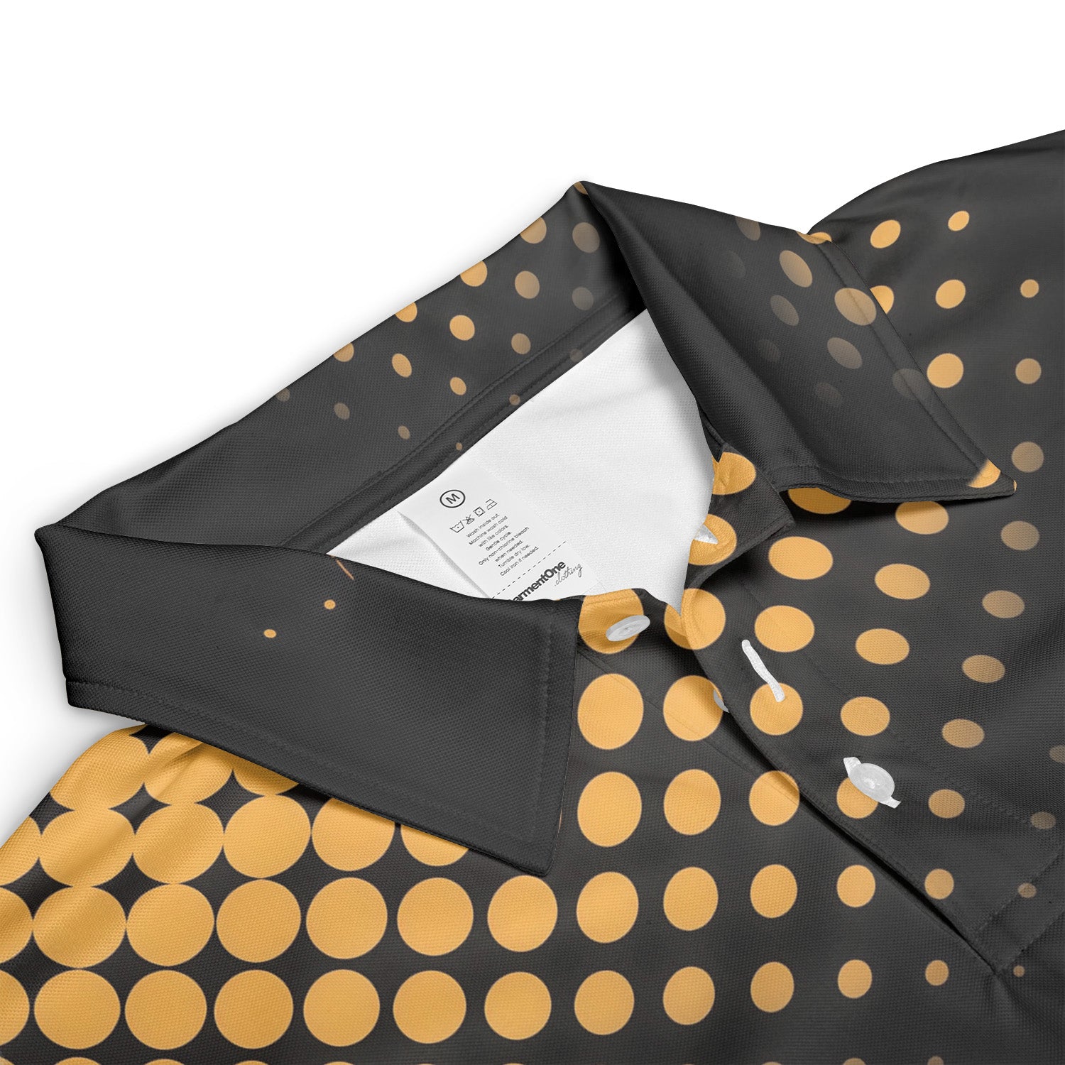 Black gold halftone pickleball polo with paddle crest logo variant 3