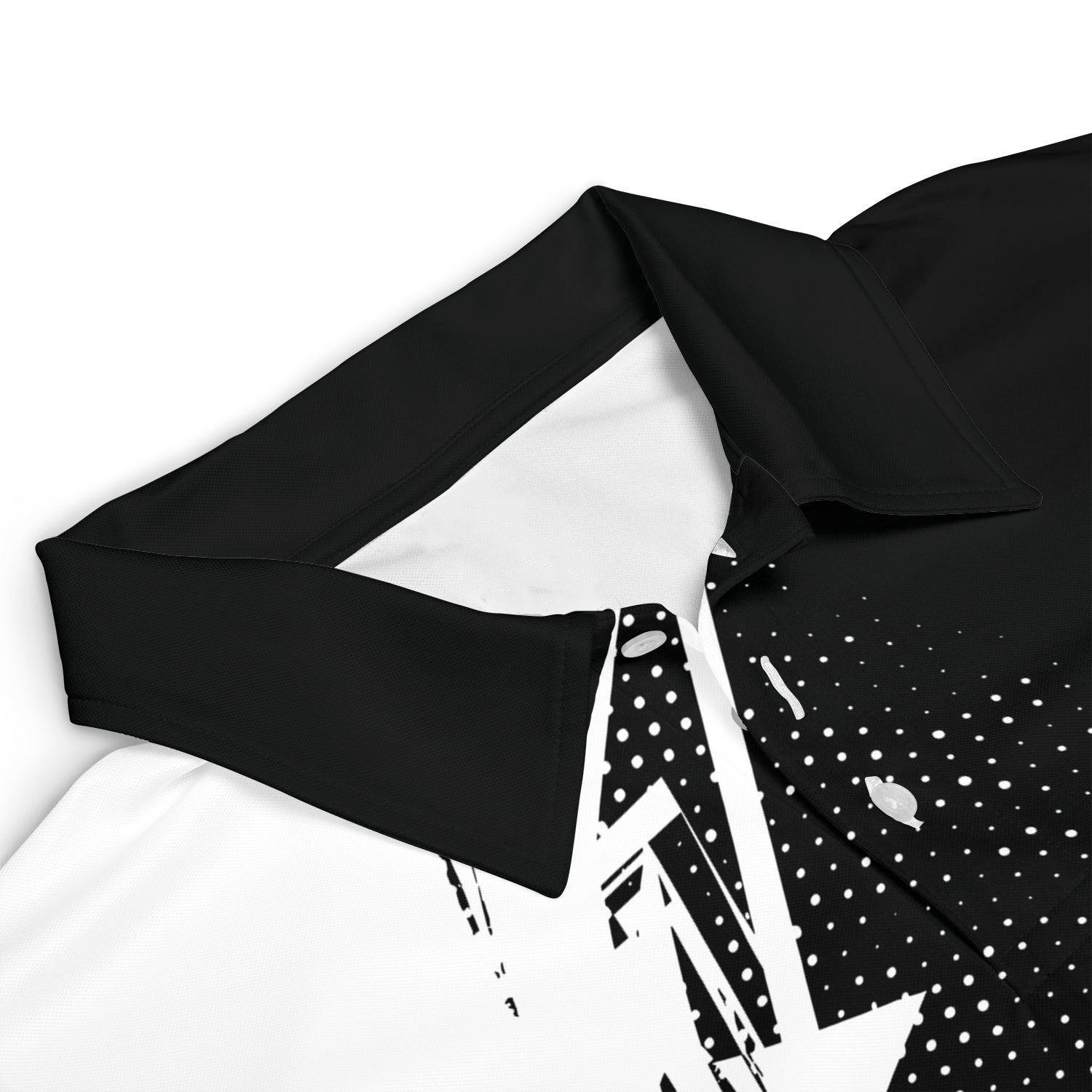 Black white starburst pickleball polo shirt with custom name variant 3