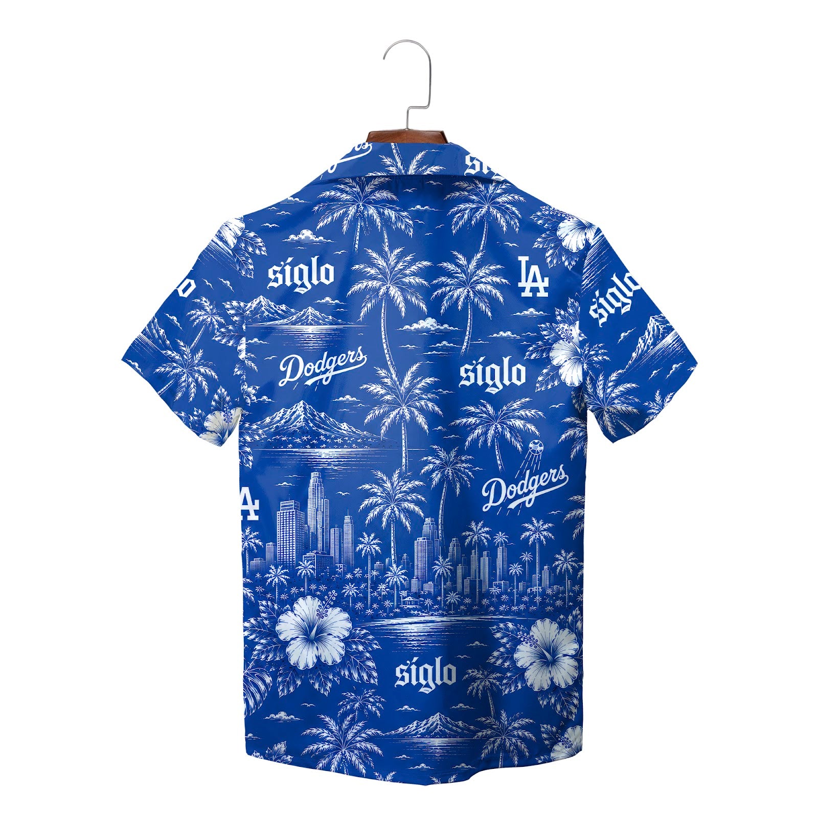 Black white floral palm beach short sleeve shirt variant 7
