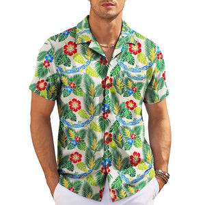 Cream aloha shirt featuring bright blooms green fronds variant 3