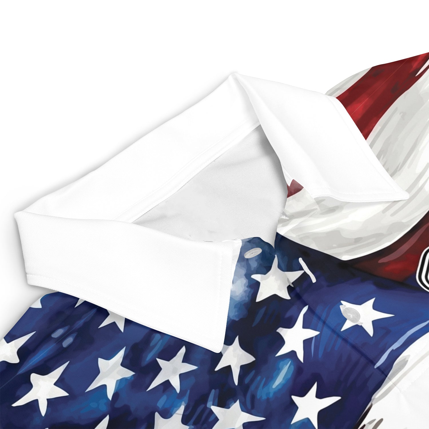 Patriotic watercolor flag pickleball polo with custom name variant 3
